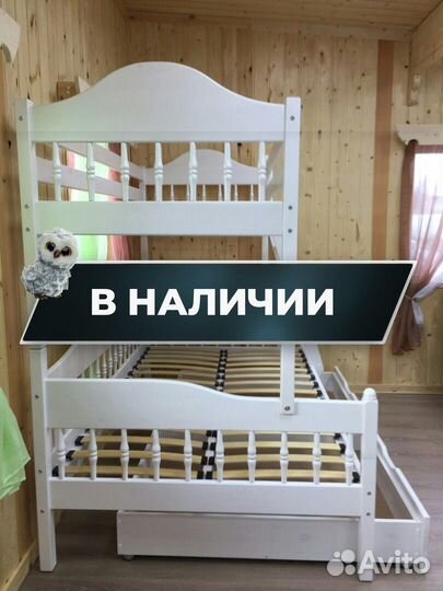 Новая двухъярусная кровать из сосны