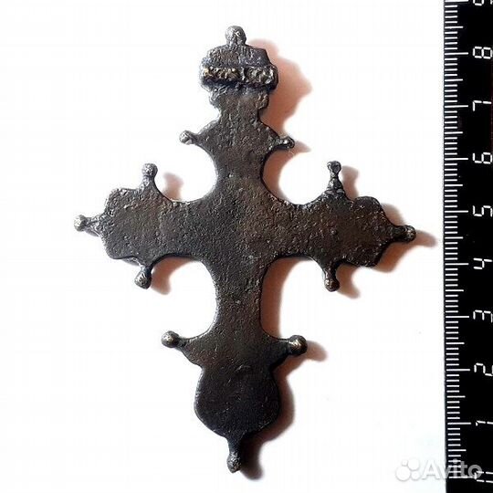 Большой нательный Курский крест 17-18 вв. Бронза