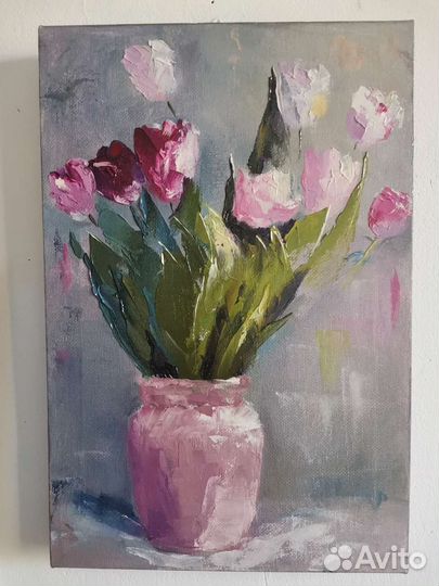 Картина маслом цветы