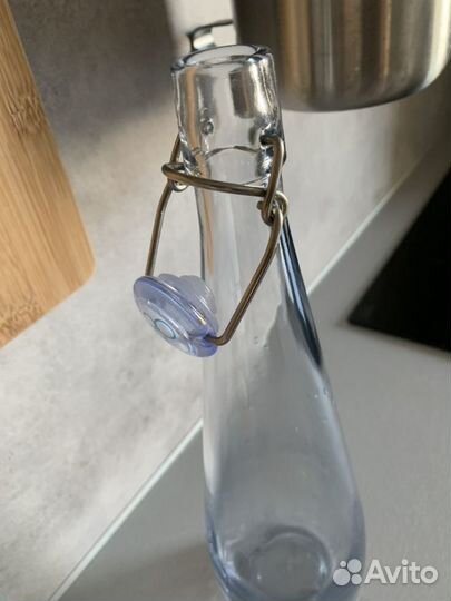 Бутылка с пробкой, прозрачное стекло, икеа