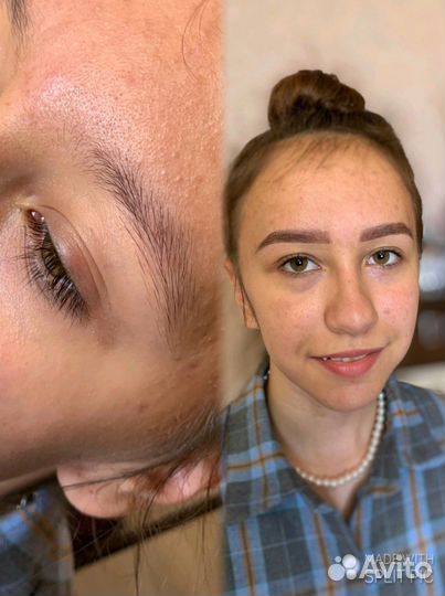 Оформление бровей, долговременная укладка, окрашив