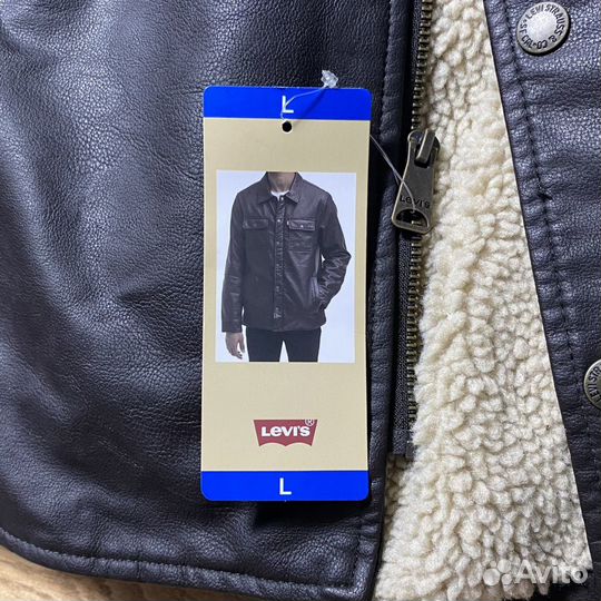 Новая кожаная куртка Levis с мехом оригинал