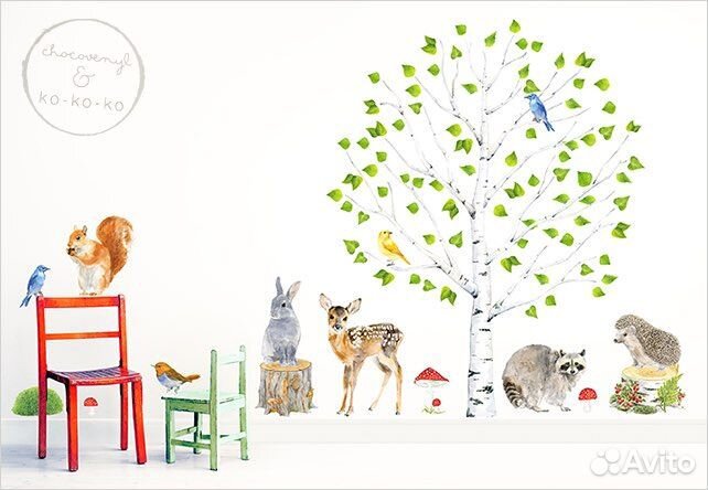 Наклейки на стену многоразовые