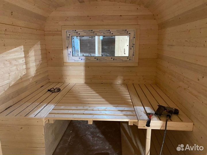 Баня бочка Квадро 6 метров