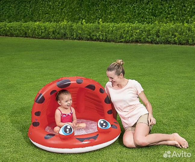 Бассейн детский с навесом от солнца, 97x66см