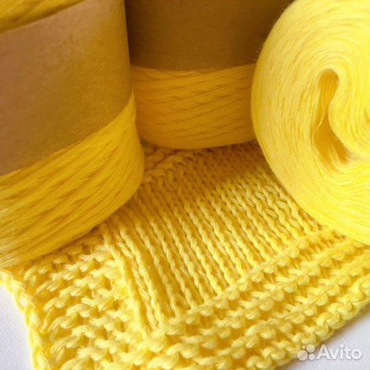 Пряжа Италия хлопок цвет лимонный