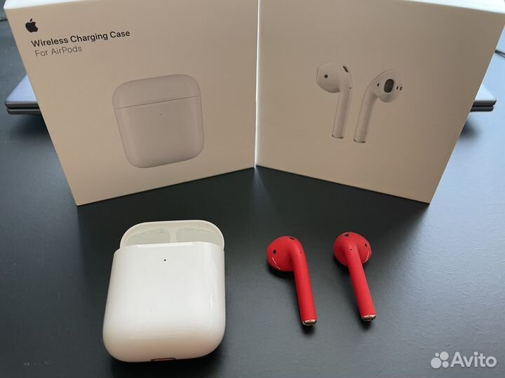 Беспроводные наушники apple airpods 1 и кейс с бз