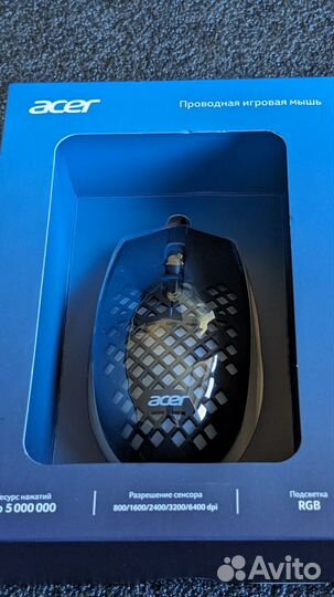 Игровая мышь Мышь Acer OMW134 Black RGB USB