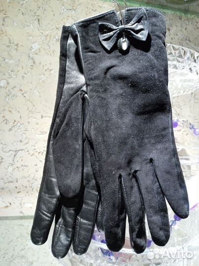 Перчатки женские кожаные новые