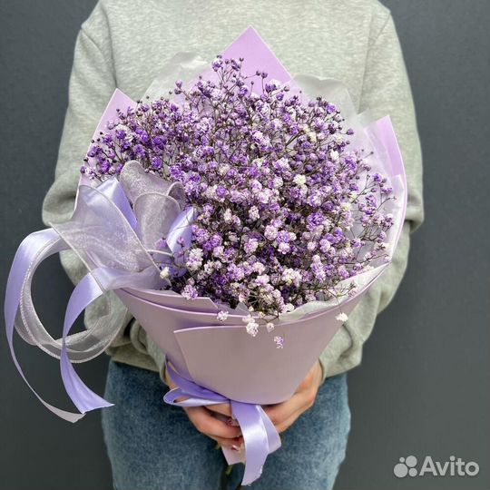 Букет из фиолетовой гипсофилы