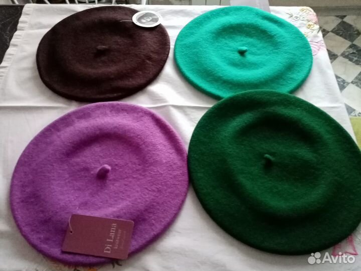 Береты женские шерсть 100 56-58 размер