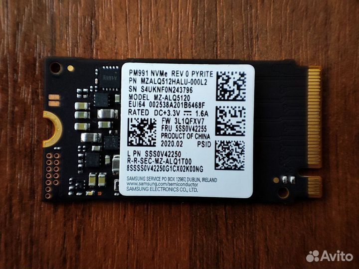 SSD Samsung PM991 512GB (M.2/2242/PCIe/NVMe)