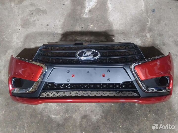 Бампер Лада Веста в сборе. Цвет Сердолик-195