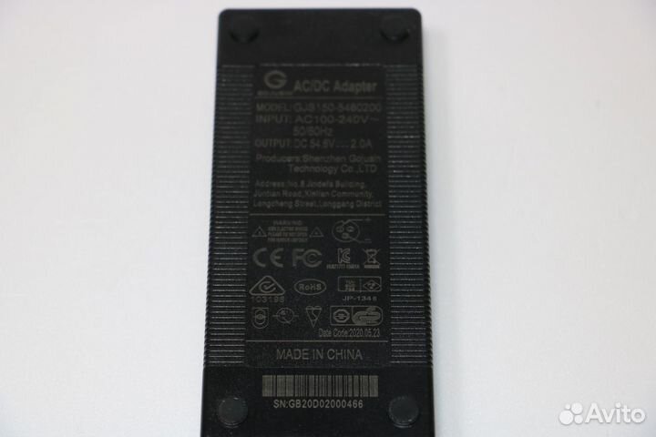 Зарядное устройство для самоката 54,6V 2.0A 3 pin