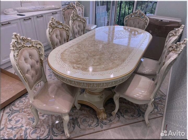 Стол обеденный овальный раздвижной