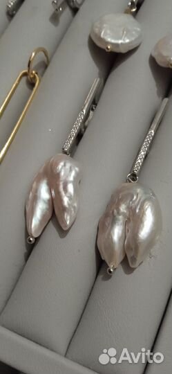 Серьги с барочным жемчугом