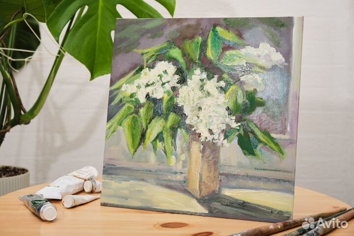 Черемуха. Картина Маслом На Холсте 30х30