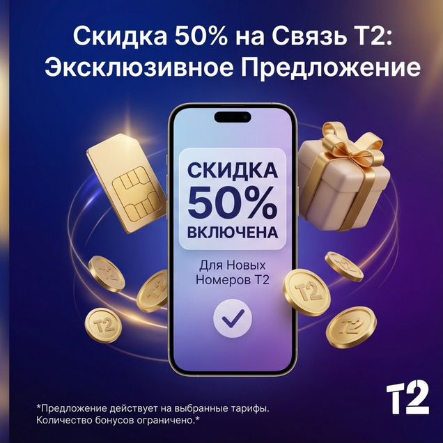 Снижение абон. пла. Т2 на 50%