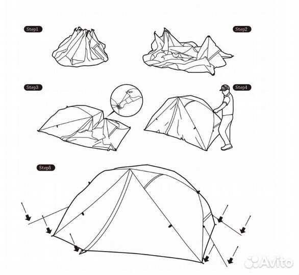 Палатка 2-местная, быстросборная