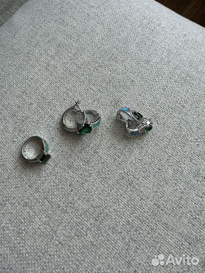 Серьги опал посеребрение