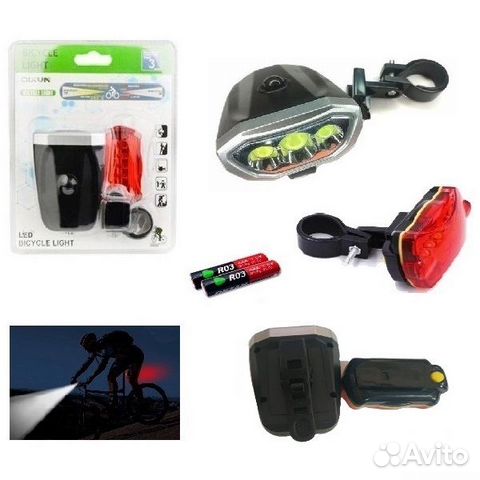 Фонарь велосипедный 2шт передний задний BZ-1319