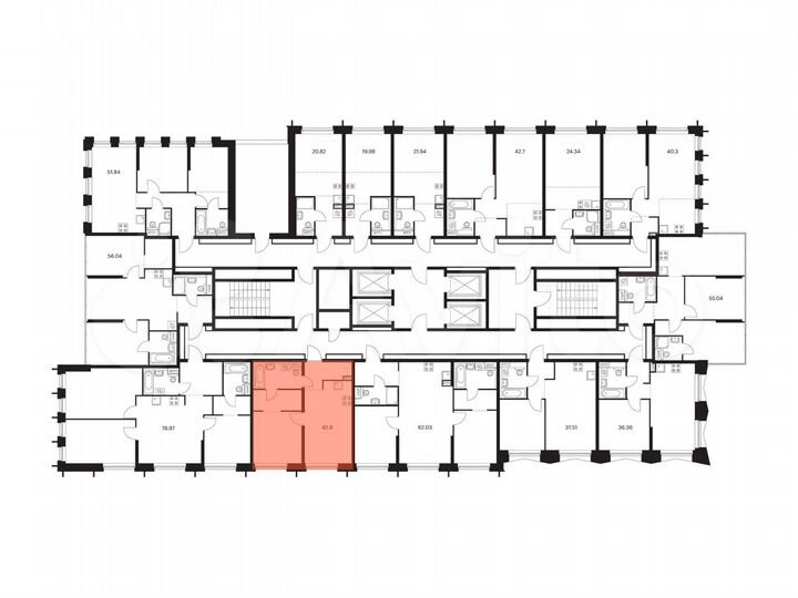 1-к. квартира, 42,9 м², 23/32 эт.