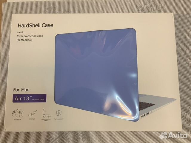 Чехол на macbook air 13” (А1369/1466) + накладка
