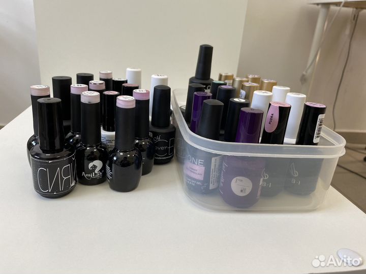 Гель-лаки(базы) для маникюра б/у (набор 36 шт)