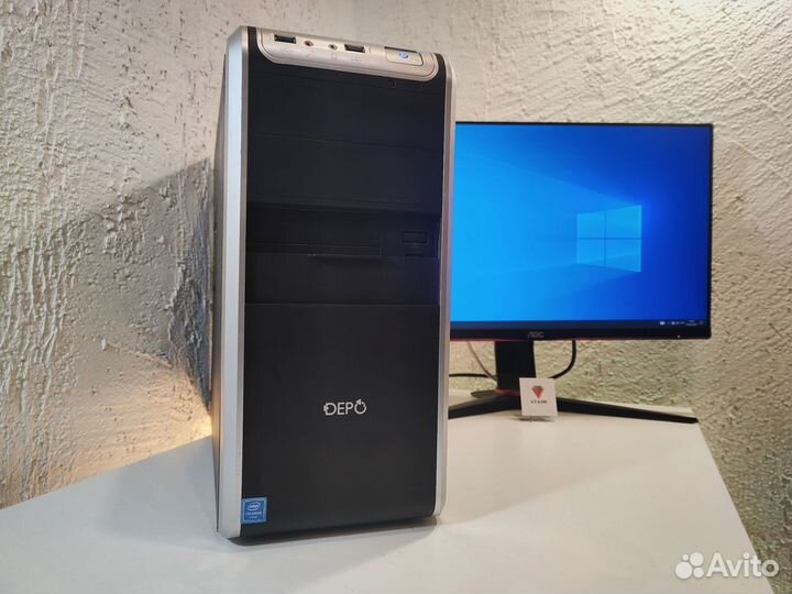 Офисный Пк: Intel Core i3 10100F, DDR4 8GB, SSD