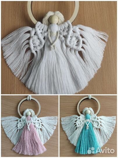 Ангелочки макраме оберег, декор, подарок