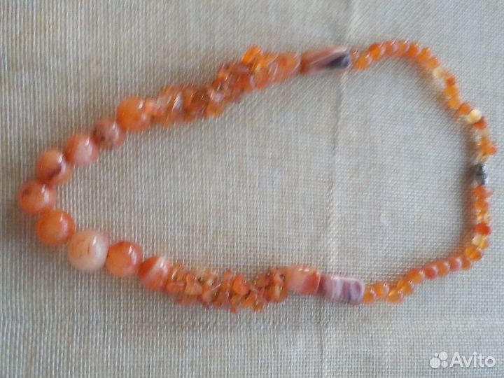 Сердолик колье серьги кольцо Индия 80 г,браслет
