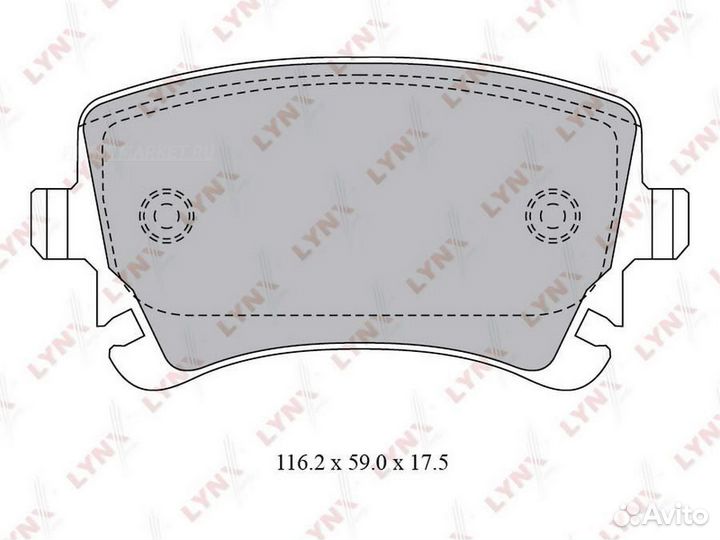 Lynxauto BD-1224 Колодки тормозные дисковые зад LC