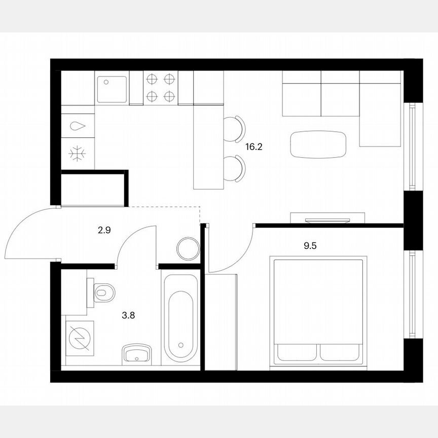 1-к. квартира, 32,4 м², 11/30 эт.