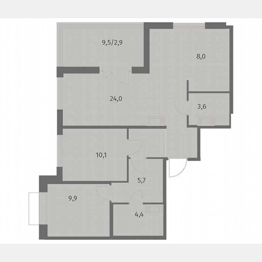 3-к. квартира, 74,8 м², 12/13 эт.