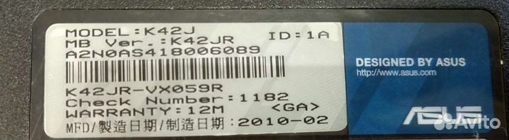 Ноутбук asus K42J на запчасти