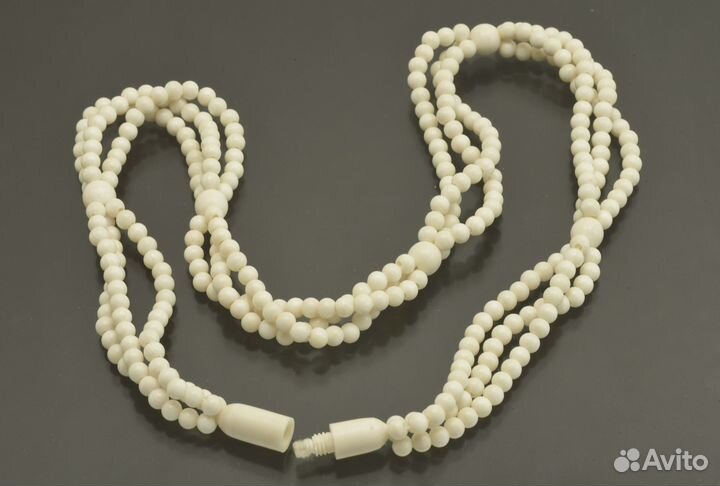 Колье бусы кость