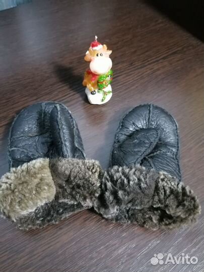 Варежки детские из овчины