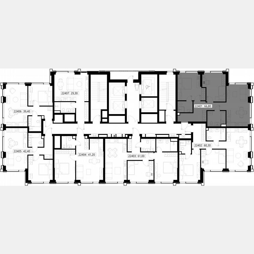 2-к. квартира, 66,8 м², 24/36 эт.