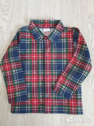Рубашка в клетку утепленная 98 размер