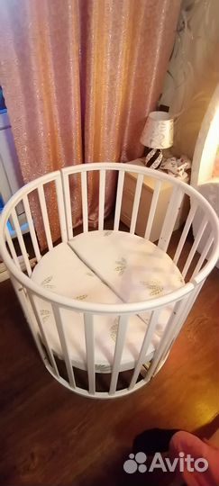 Детская кроватка трансформер круглая