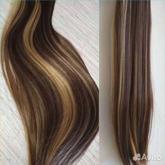 Накладные термо Волосы на Заколках, Хвосты, Челки