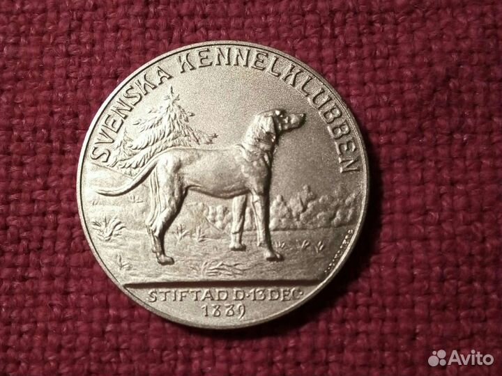 Собаководство клуб/ Швеция 1889год./ награда