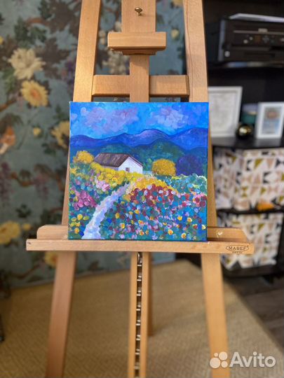 Картина маслом пейзаж Италии с домиком