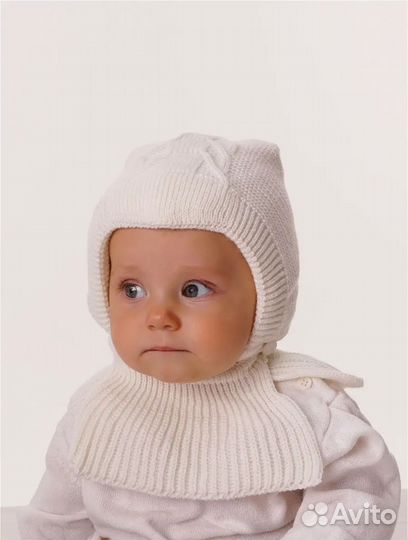 Шапка шлем зима 6-9 мес (новая)