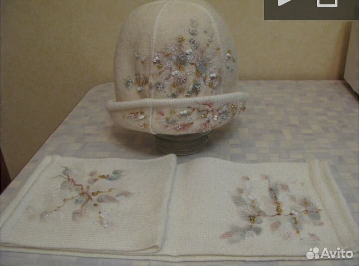 Шарф полу шерсть ручная роспись Елена Конарева