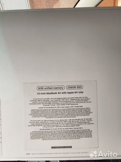 Apple MacBook air 13 2020 m1 8gb 256