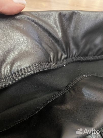 Кожаные лосины утепленные