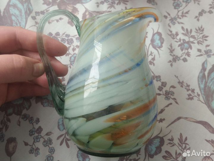 Кувшин цветное стекло СССР