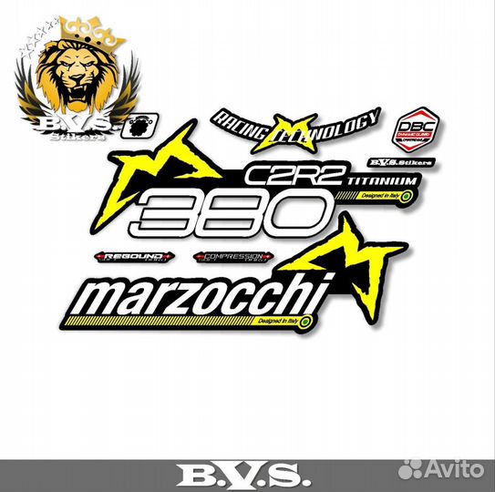 Наклейки на вилку Marzocchi 380 c2r2 Titanium