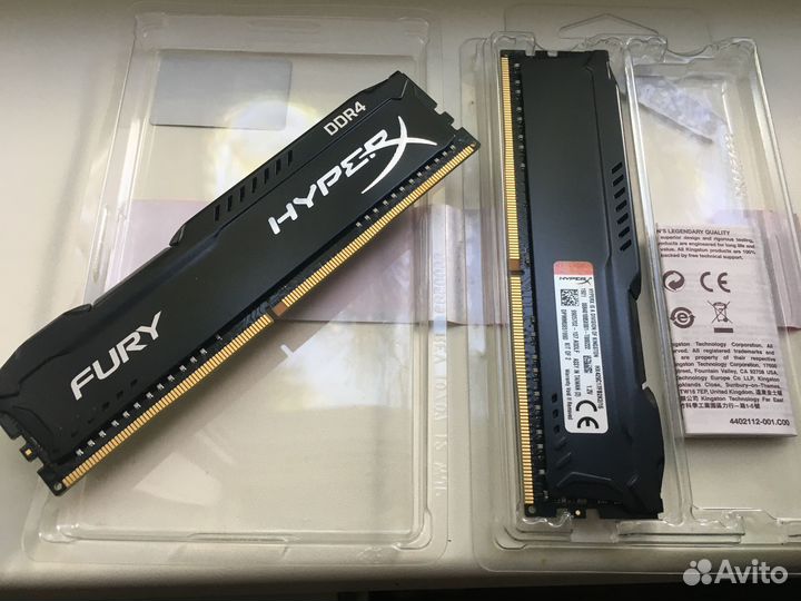 Оперативная память DDR4 Kingston HyperX fury 2x8GB